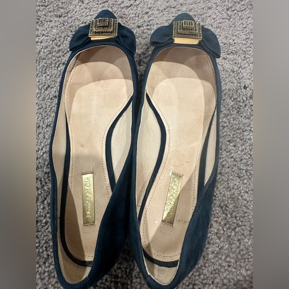 Louise et Cie Blue Suede Flats with Decorative Ornament - Picture 7 of 7